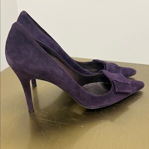 Martinez Valero Deep Purple Suede Heels